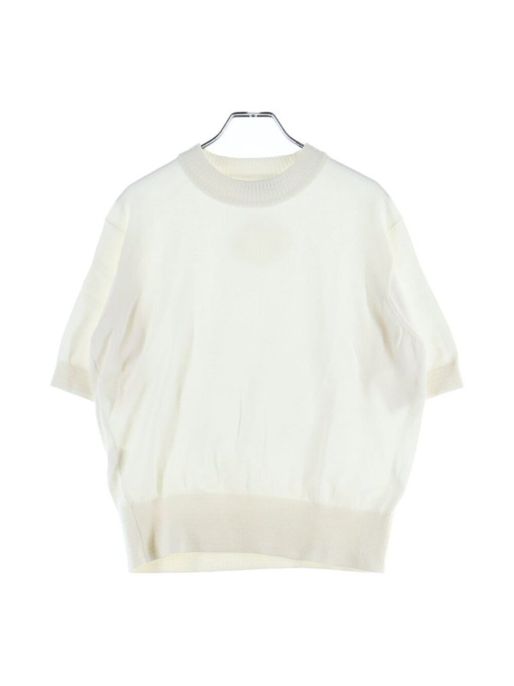 Dior Embroidery Short Sleeve Knit Cotton White Sweater